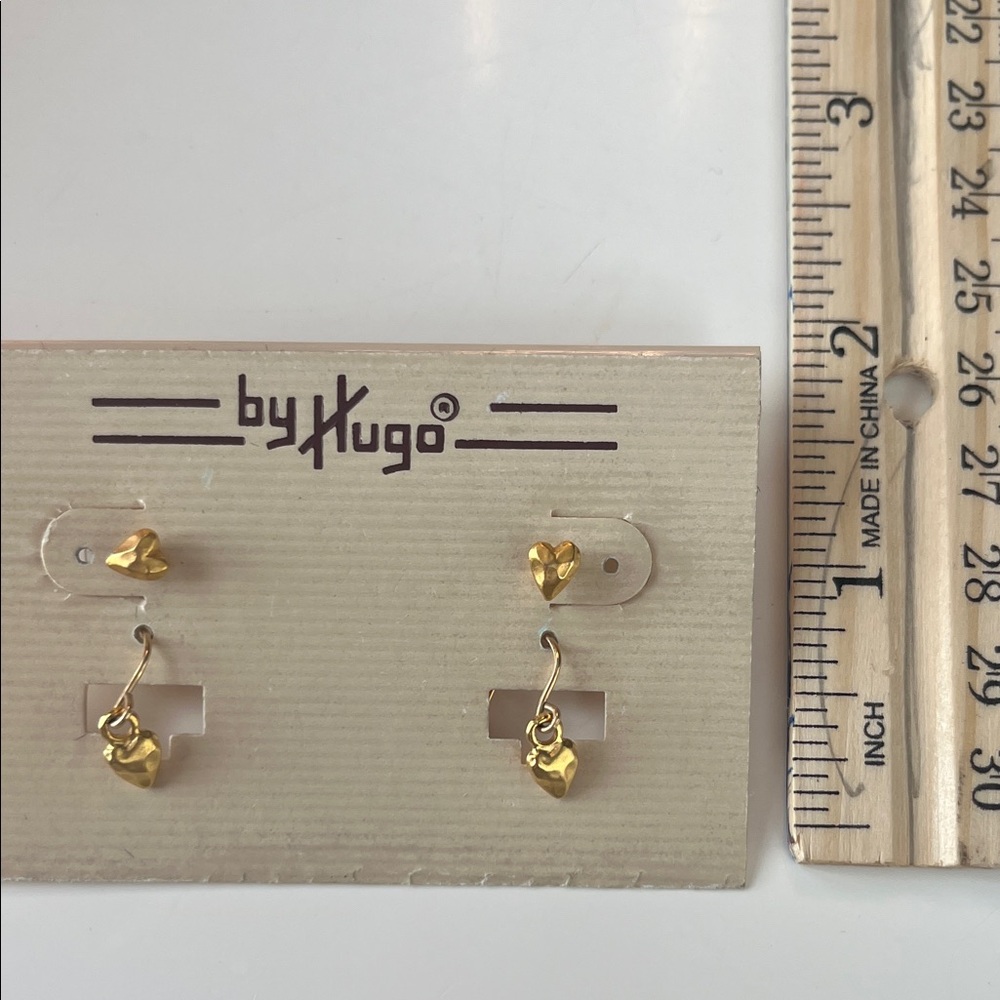 HUGO Gold Heart Earring Set, 90’s #vintage #love #valentine #90’s - Picture 5 of 5